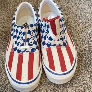 Red white and blue vans brand new